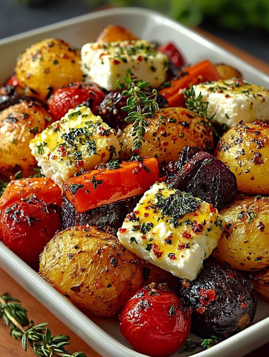 Einfaches Rezept für Feta Kartoffeln Ofengemüse image 2