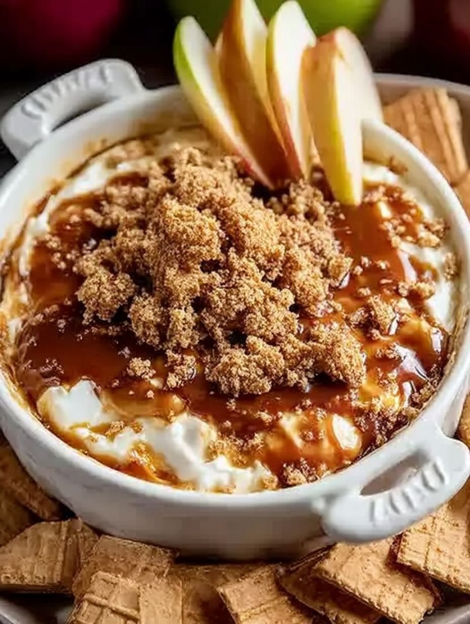 FRISCHKÄSE KARAMELL APFEL DIP MIT TOFFEE STÜCKCHE image 2