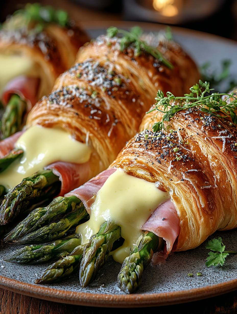 Spargel-Croissants mit Schinken u0026amp; Trüffel-Hollandaise – Französischer Twist für Ostern image 2