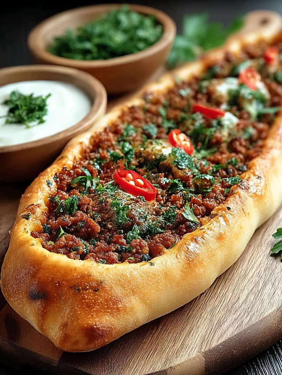Türkische Pide mit Hackfleisch image 2