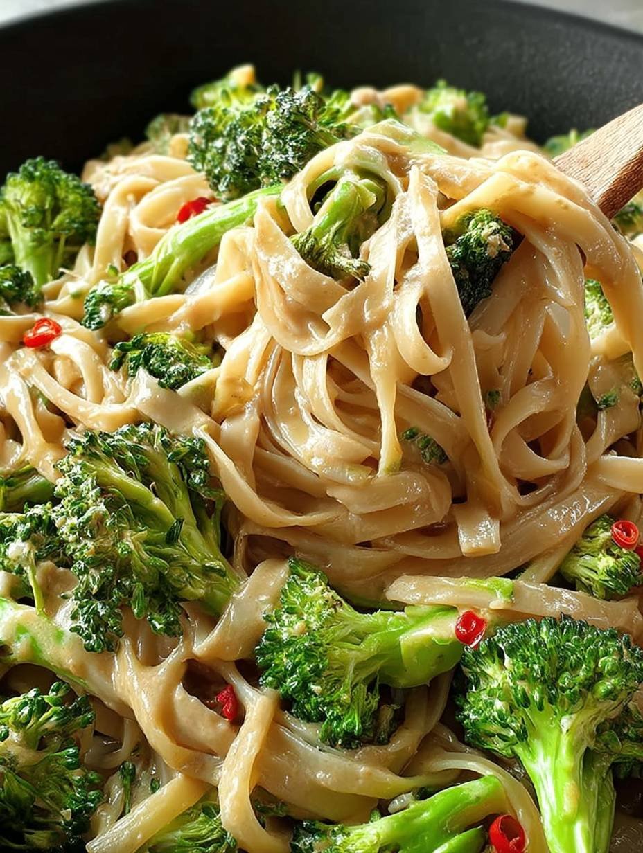 Vegane Erdnuss-Pasta mit Brokkoli image 2