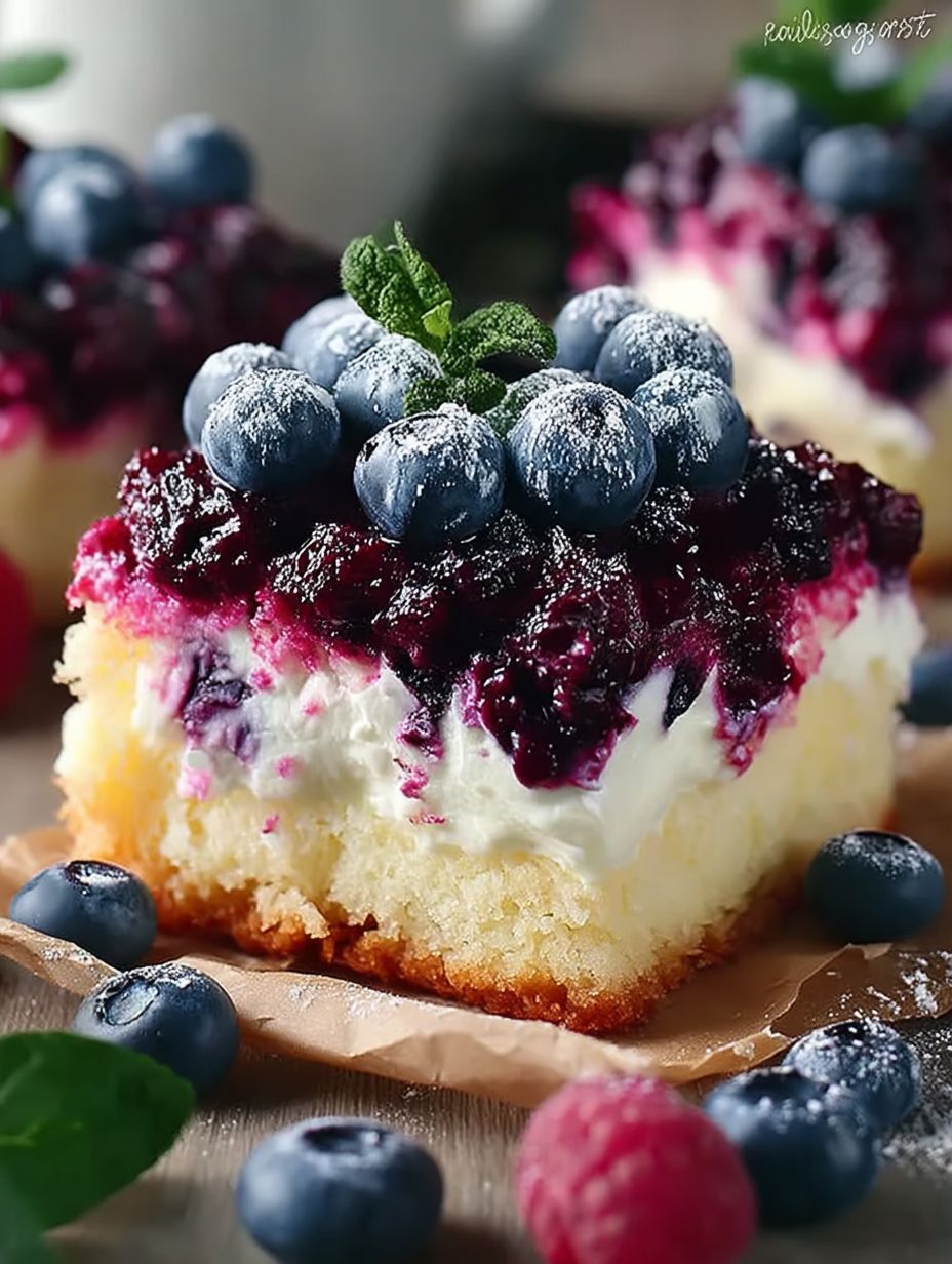 Einfache Heidelbeer-Schmand- Schnitten: Softer Buttermilchkuchen mit Heidelbeeren image 2