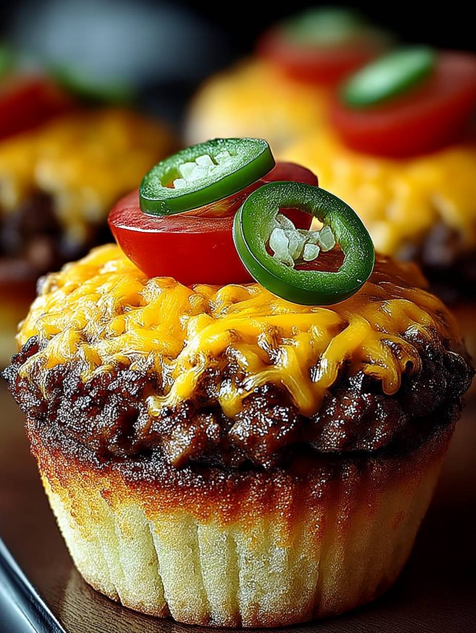 Einfaches Rezept leckere Cheeseburger Muffins backen image 2