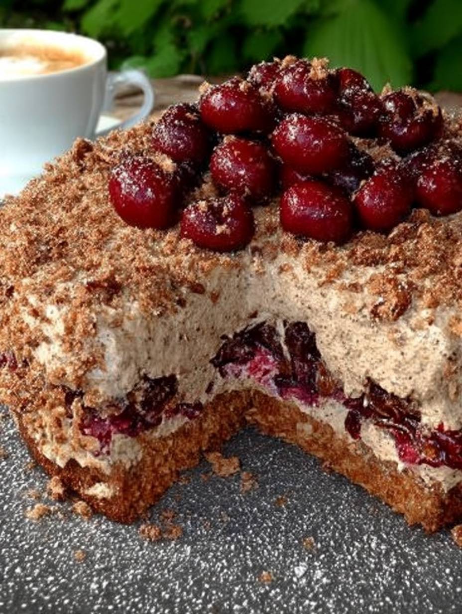Espresso Nuss Torte mit Kirschen image 2