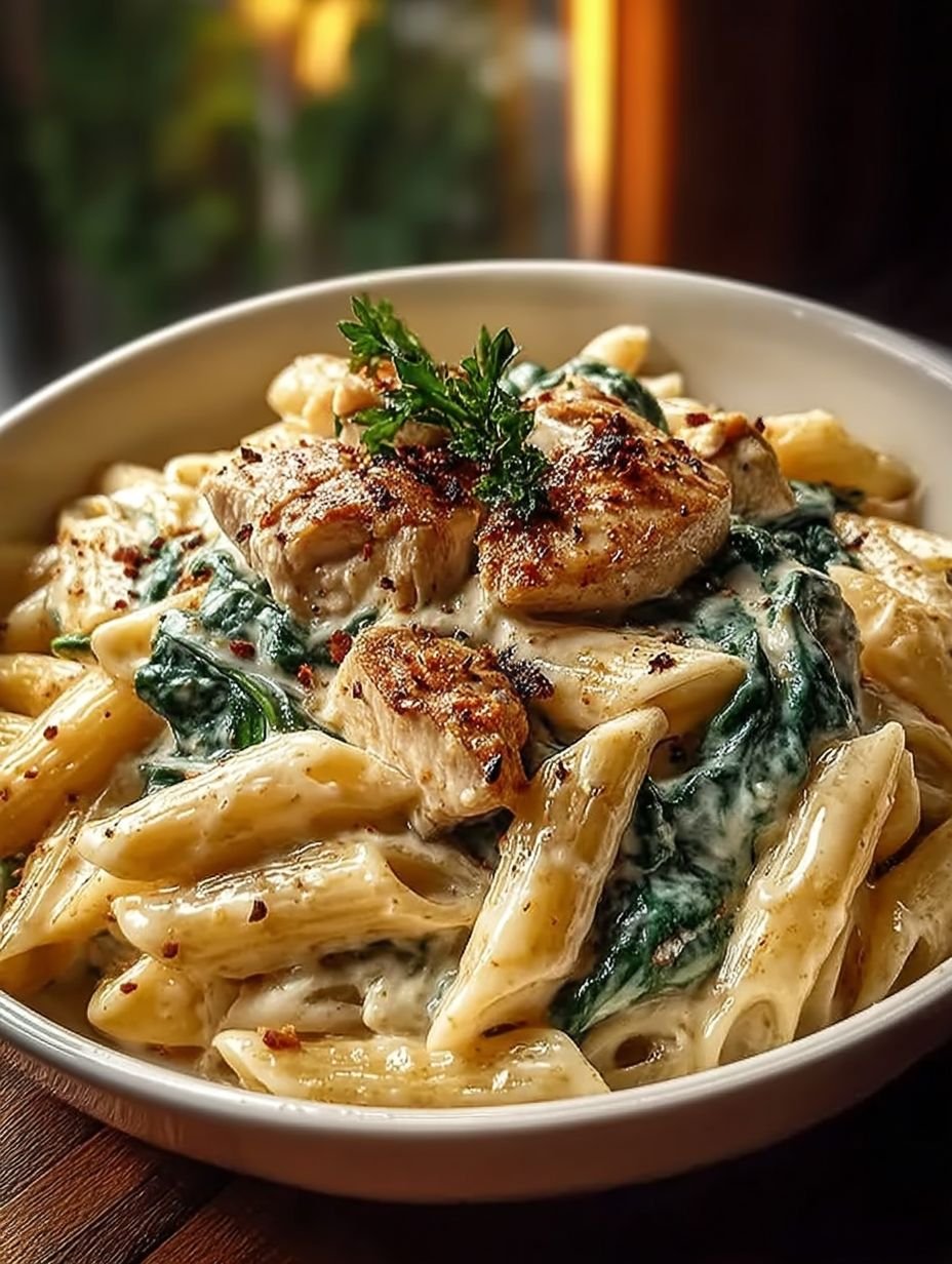 Frischkäse Spinat Hähnchen Pasta Cremig, lecker und vollgepackt mit Geschmack image 2