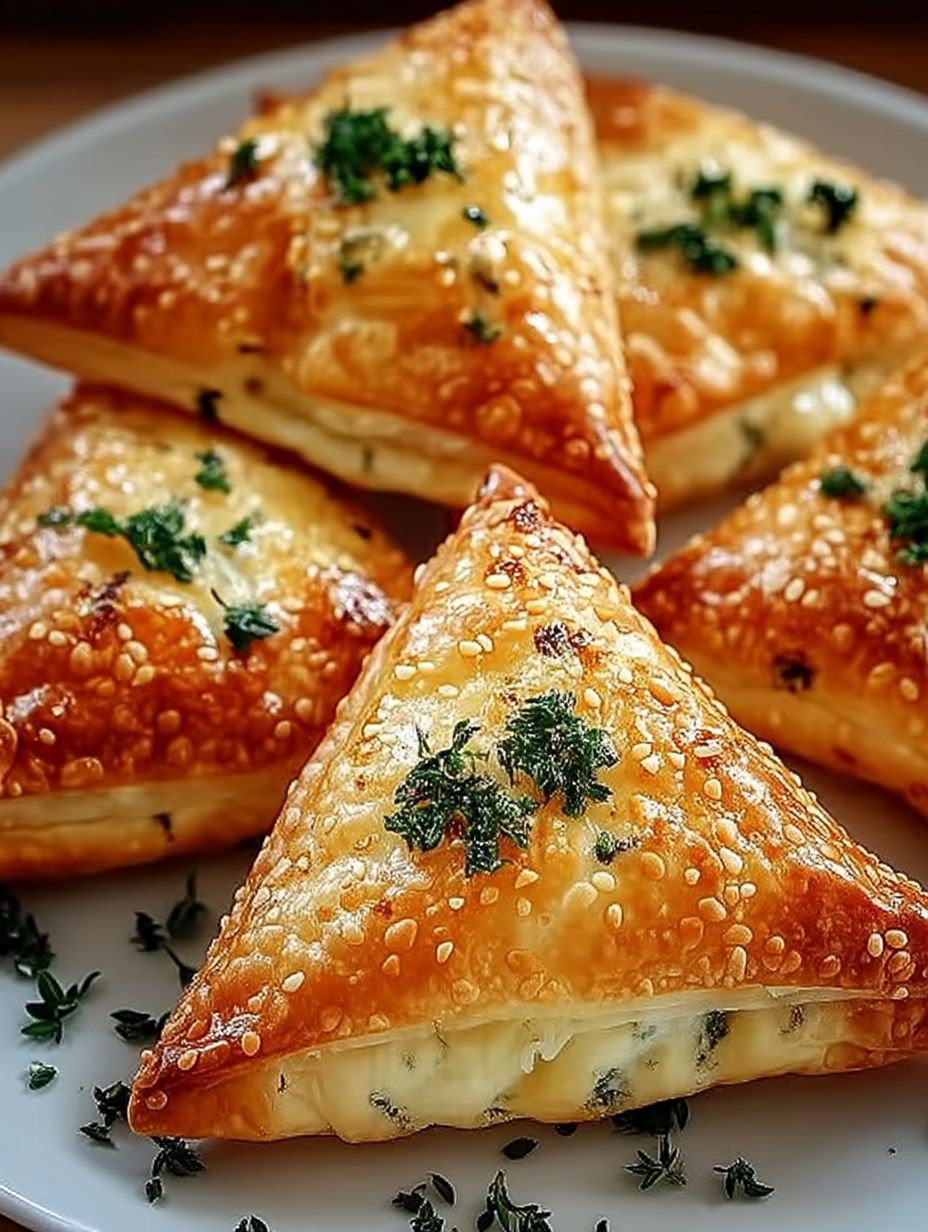 Knusprige Käsedreiecke mit Knoblauch-Kräuterfüllung: Einfach & Lecker! image 2