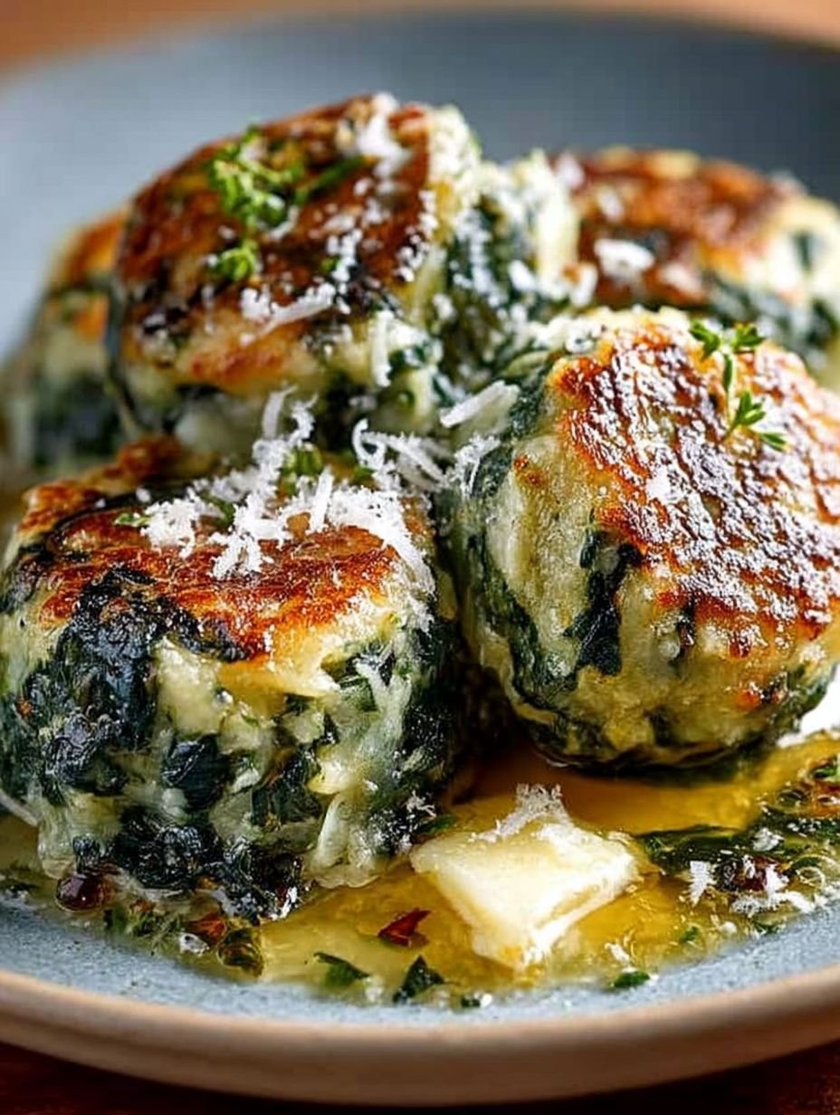 Südtiroler Spinatknödel mit Butter und Parmesan image 2