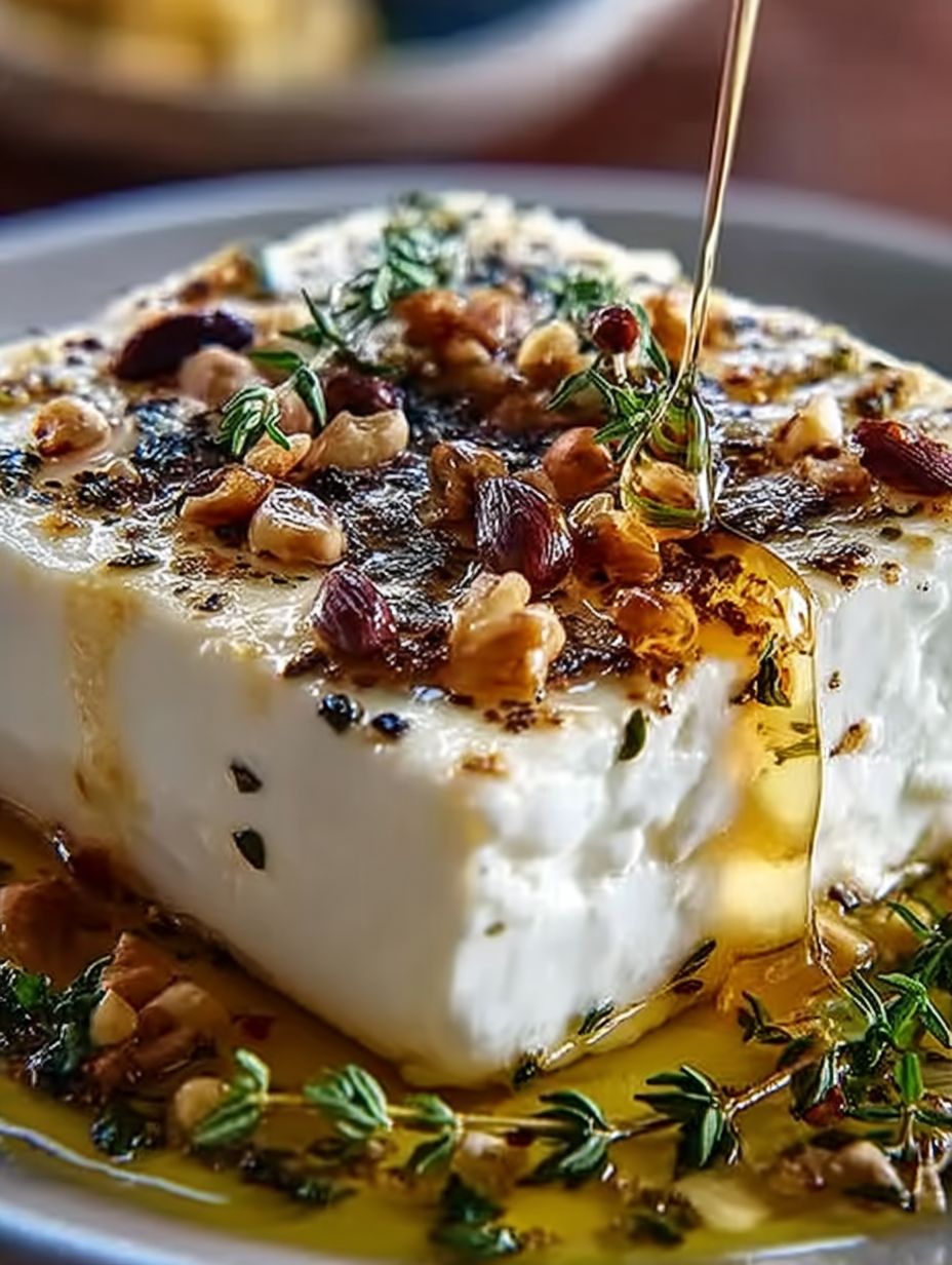 Überbackener Feta mit Honig, Thymian und Nüssen image 2