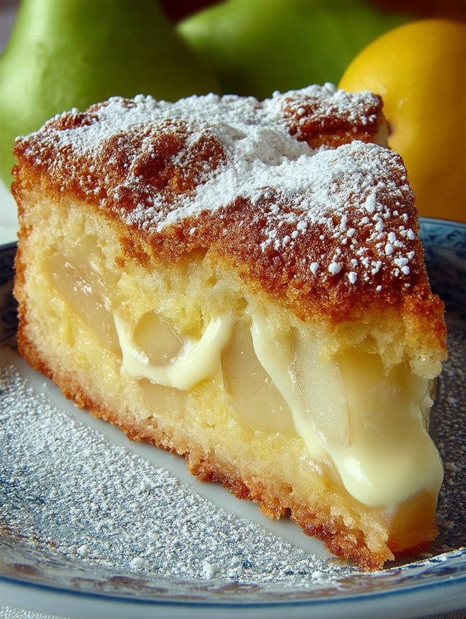 Birnenkuchen mit Vanilleguss image 2