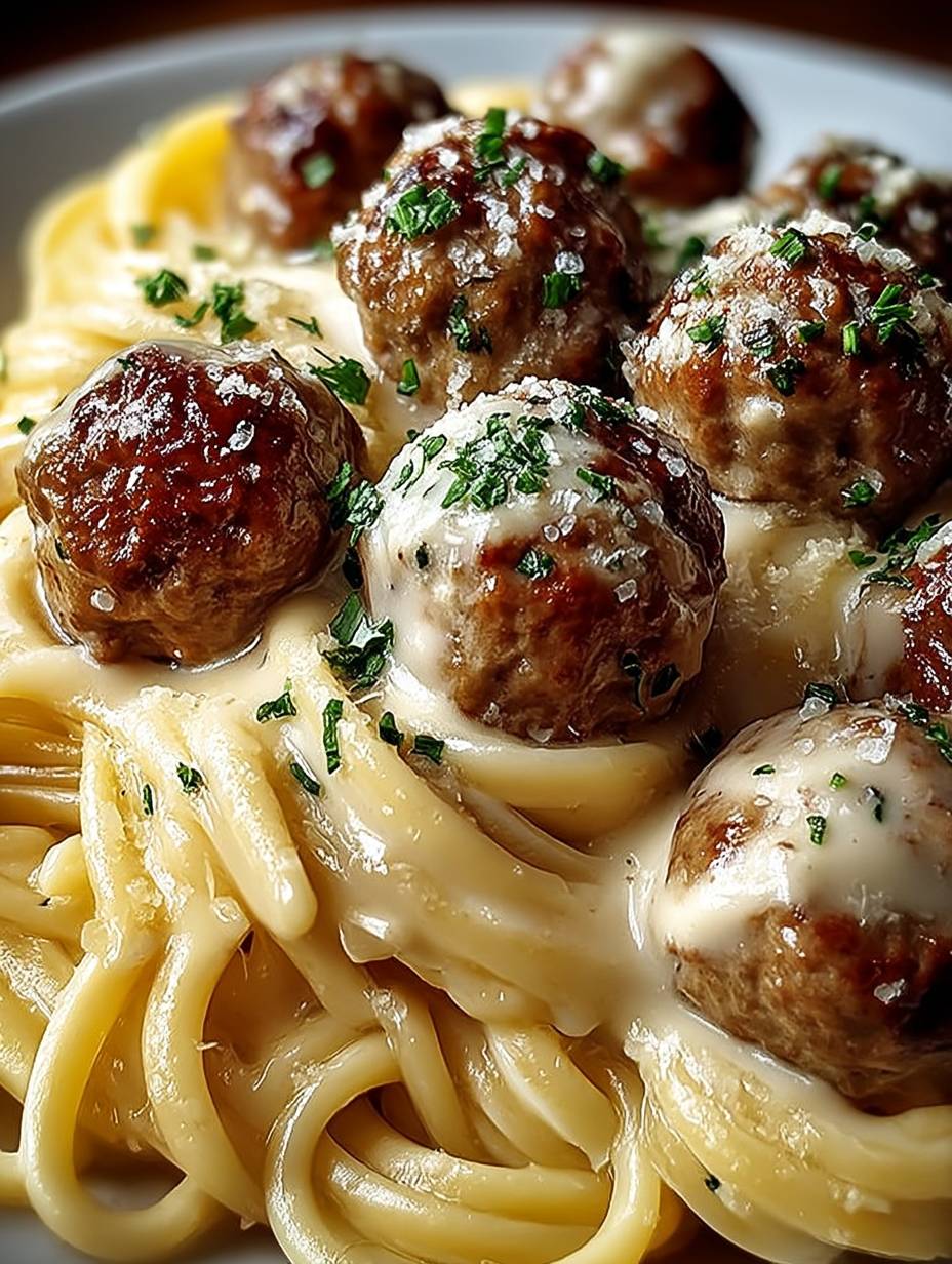 Cremige Pasta mit Fleischbällchen image 2