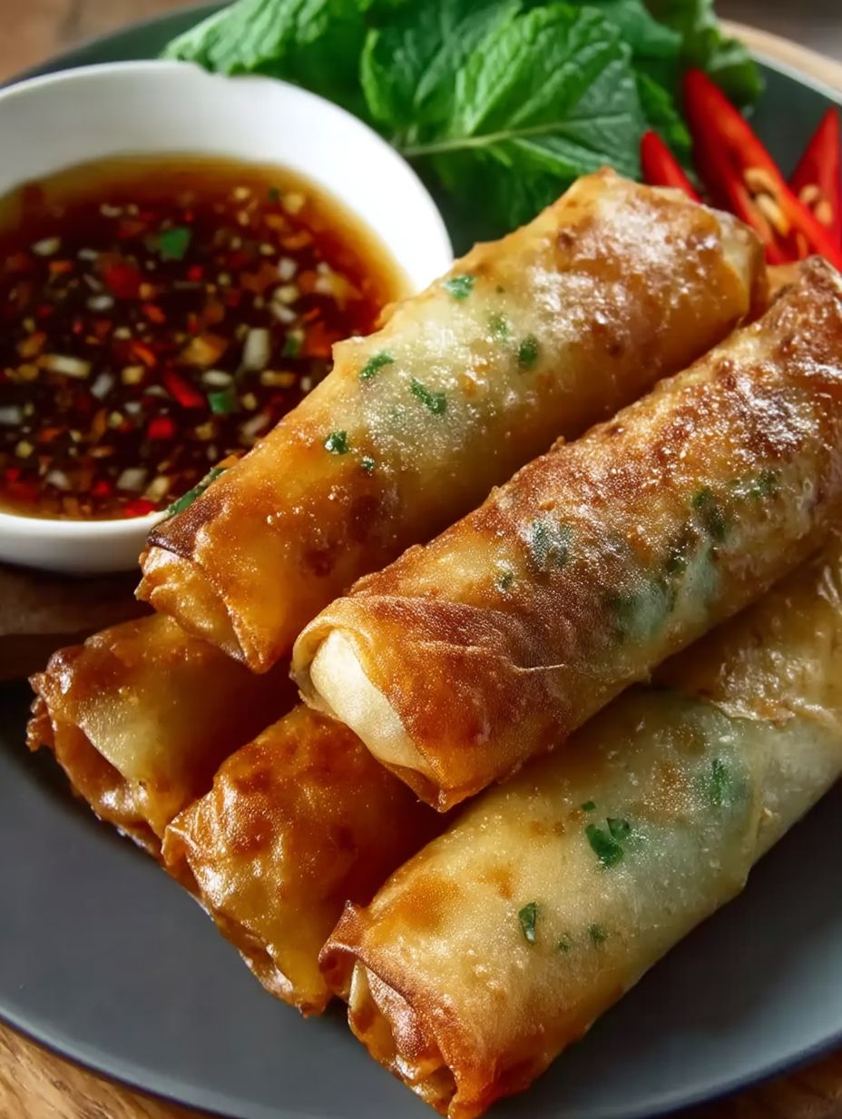 Goldene knusprige Reispapier-Frühlingsrollen selbstgemacht image 2