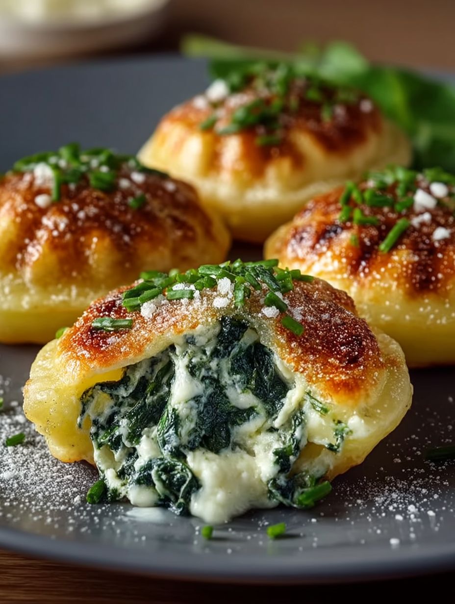 Kartoffeltaschen mit Frischkäse-Spinatfüllung image 2