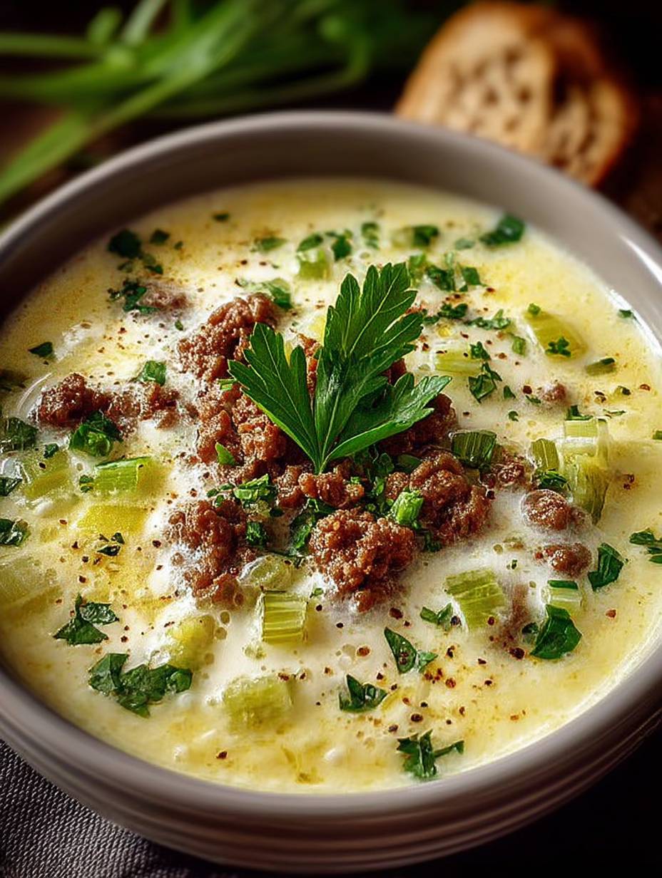 Kase Lauch Suppe mit Hackfleisch image 2