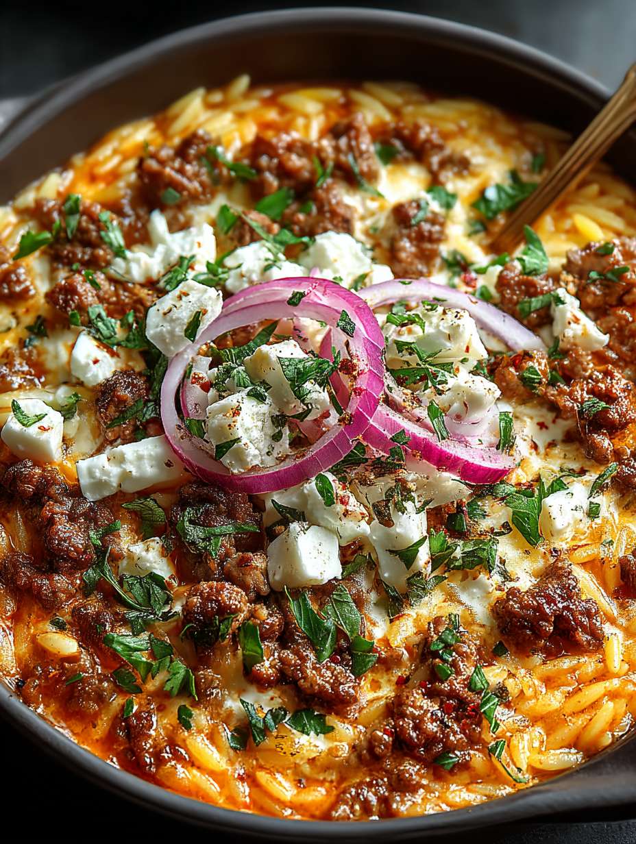 Kritharaki-Hackfleischpfanne mit Feta image 2