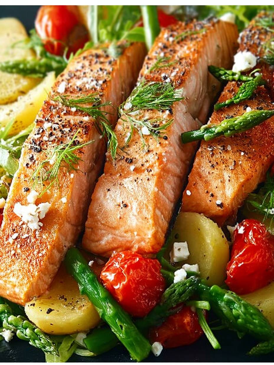 Low-Carb-Lachs mit mediterranem Ofengemüse und Feta image 2