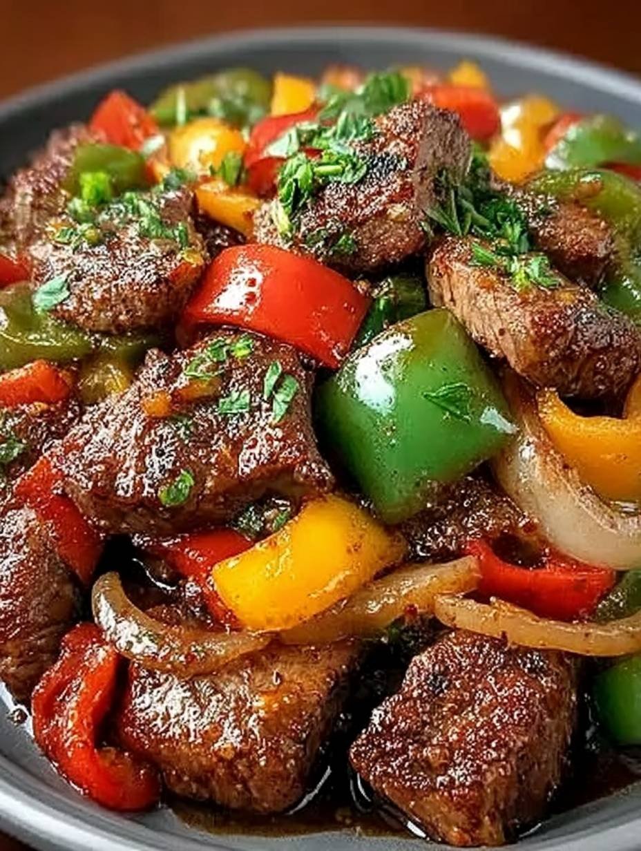 PFEFFERSTEAK MIT PAPRIKA UND ZWIEBELN image 2