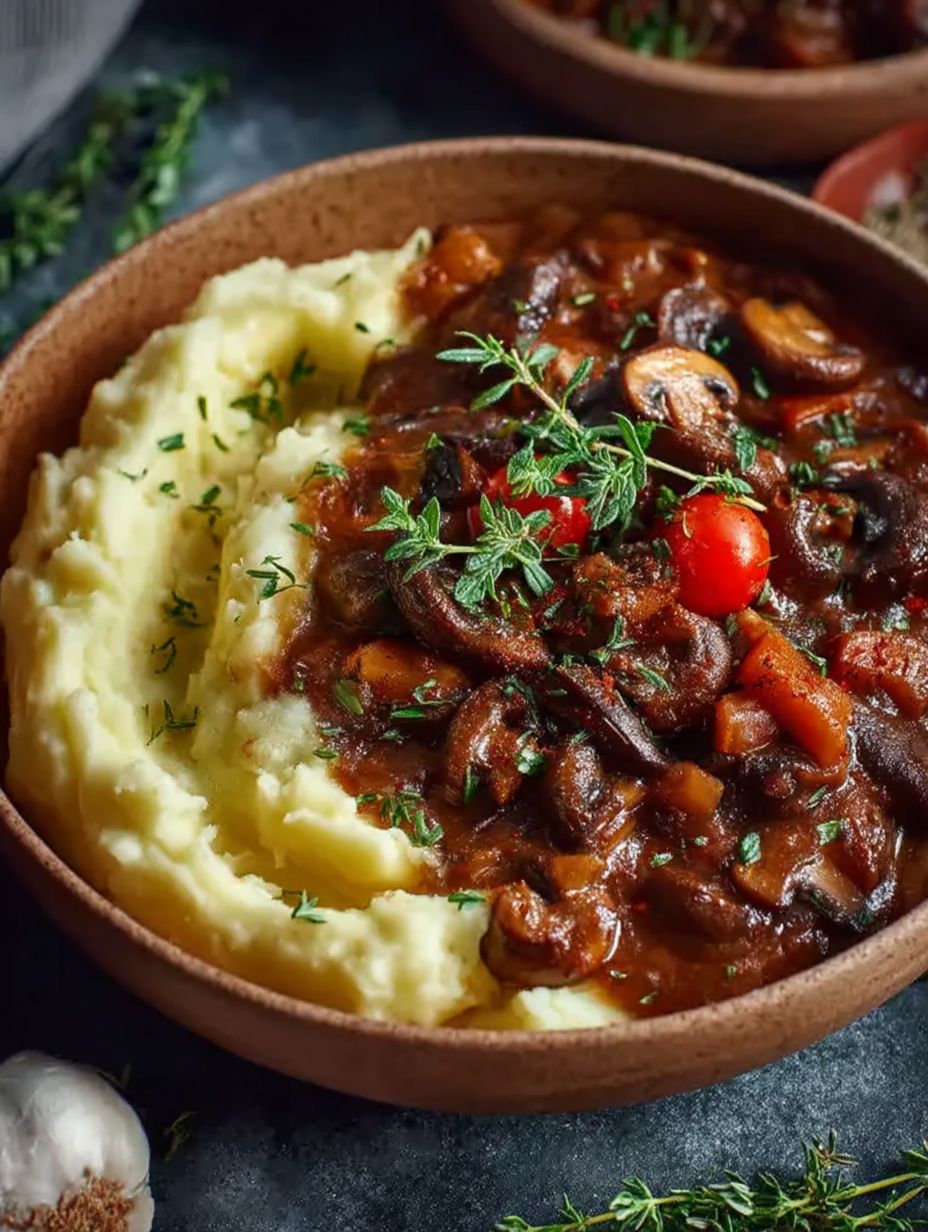 Pilzgulasch Rezept mit Kartoffelpüree image 2