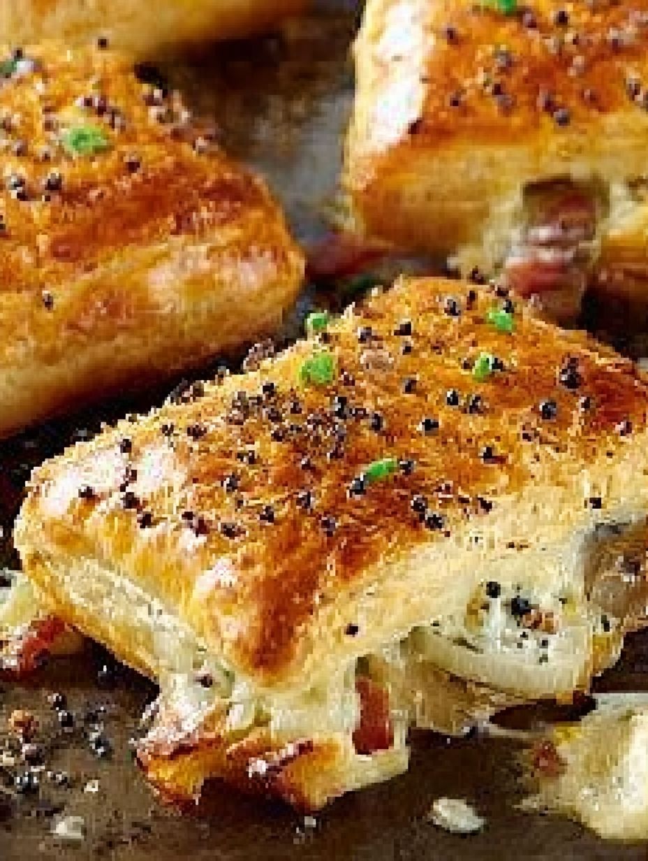 Blätterteig-Taschen mit Speck, Zwiebeln und Pilzen image 2