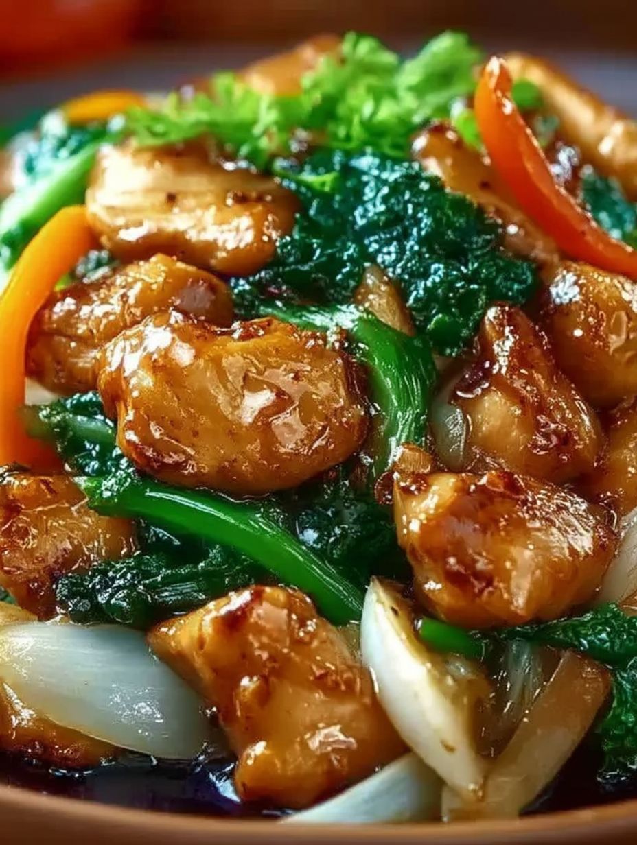 Chinesische Hähnchenpfanne mit Spitzkohl und Zwiebel image 2