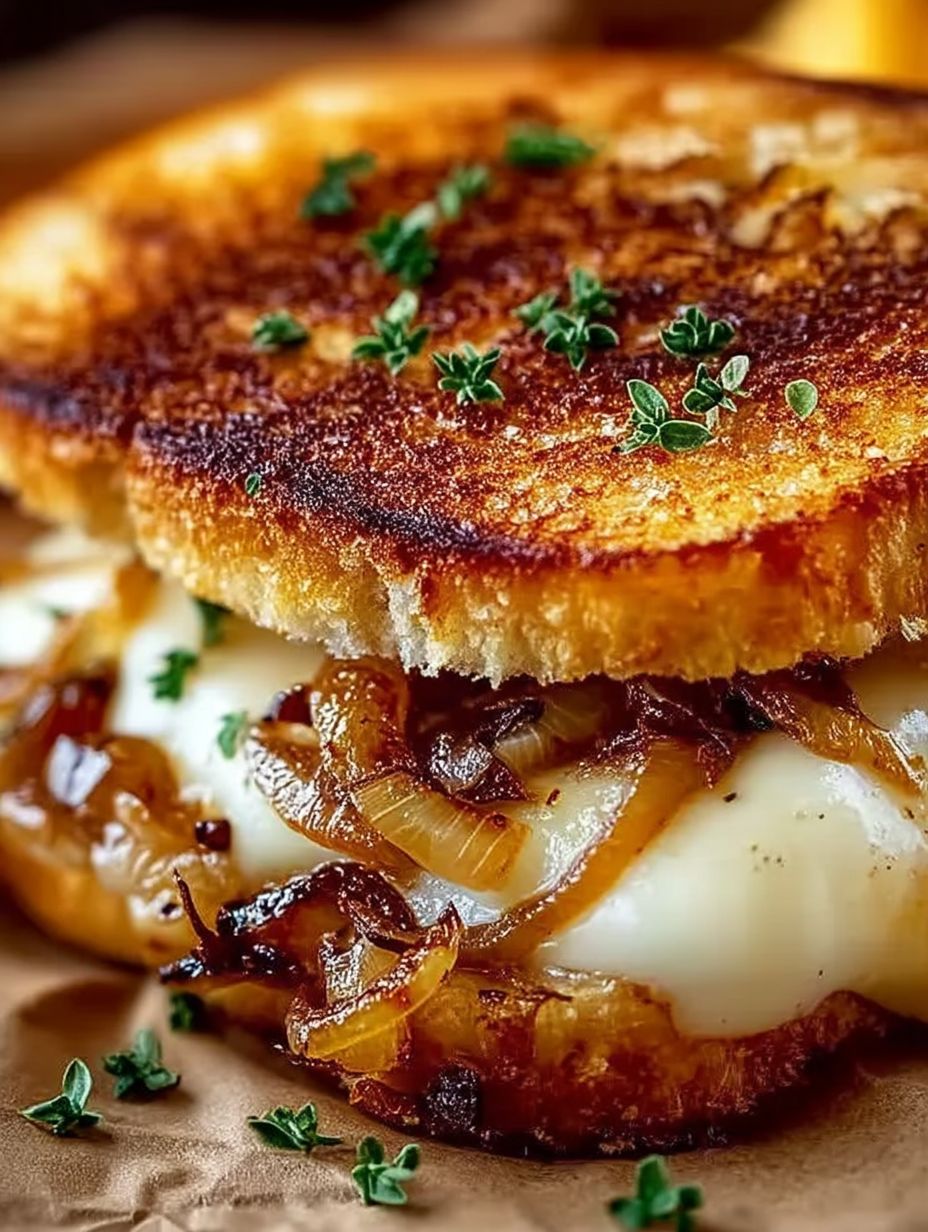 Gegrilltes Käsesandwich mit französischen Zwiebeln image 2