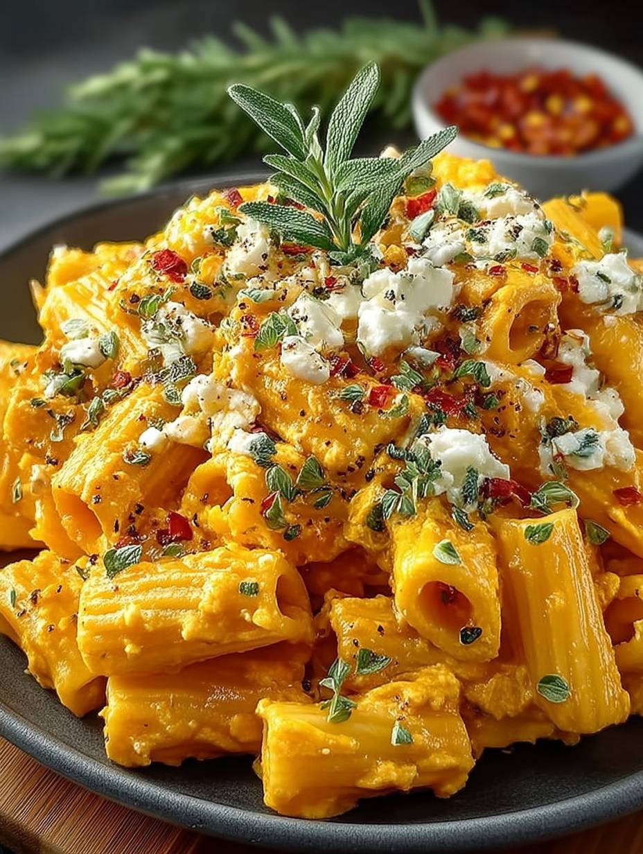 HERBSTLICHE KÜRBIS FETA PASTA image 2