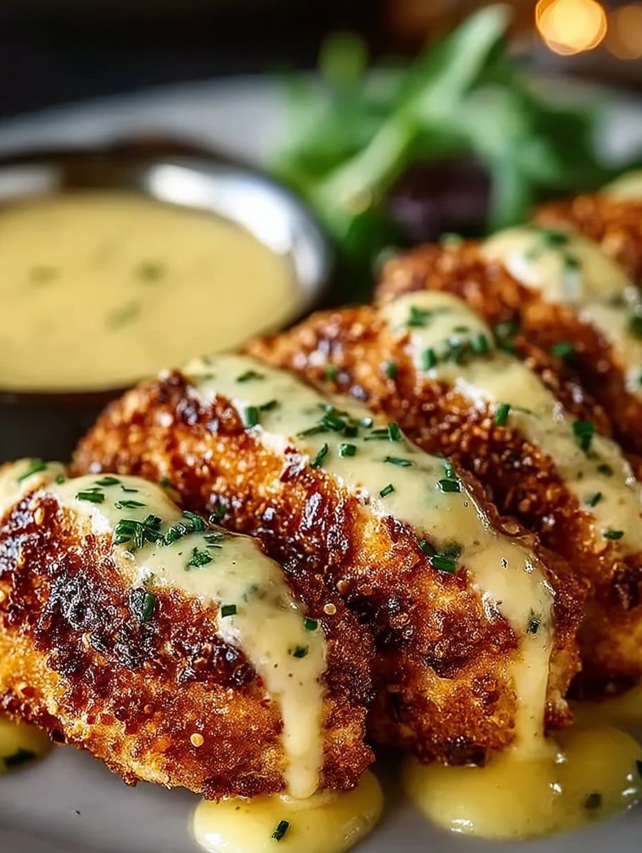 Hähnchen mit Brezelkruste und Honig-Senf-Sauce image 2