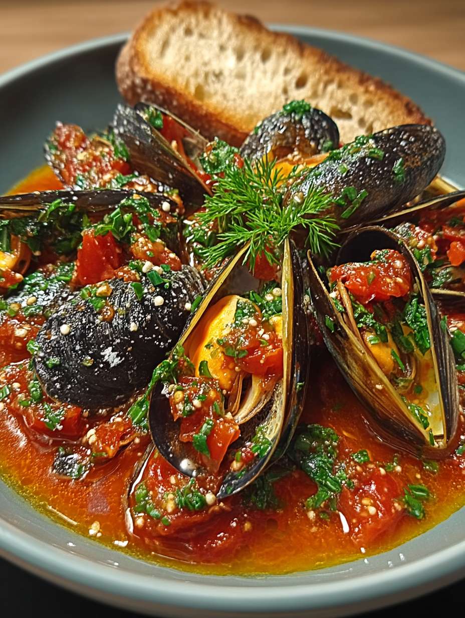 Miesmuscheln in würziger Tomaten-Knoblauch-Sauce image 2