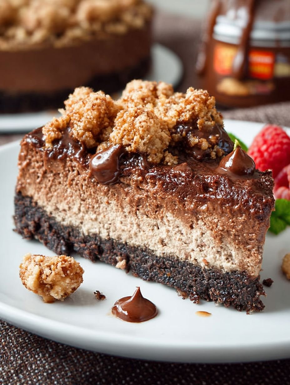 NUTELLA SCHOKO KÄSEKUCHEN MIT SCHOKOBODEN image 2