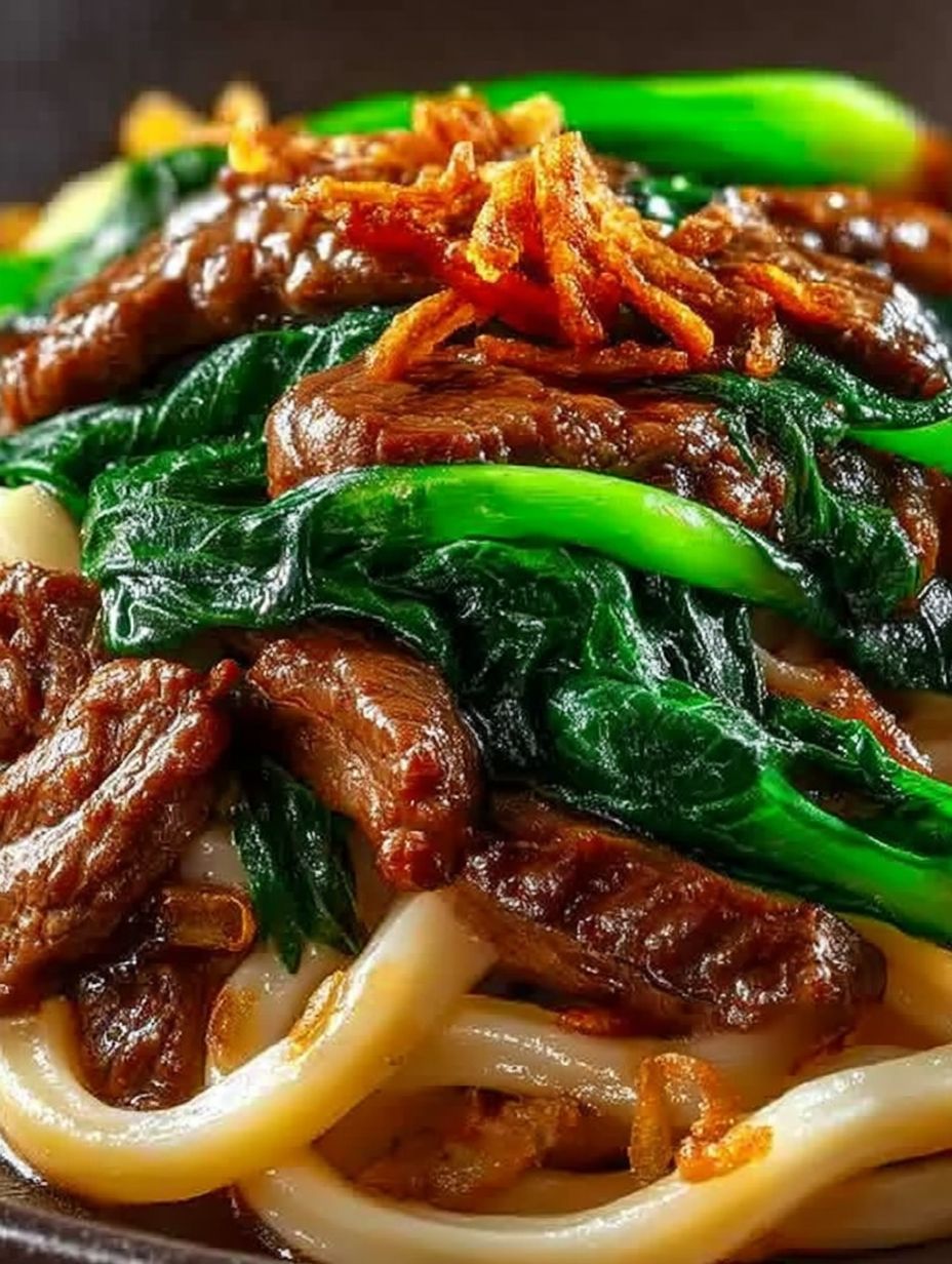 Udon-Nudeln mit Rindfleisch, Pak Choi und Röstzwiebeln image 2