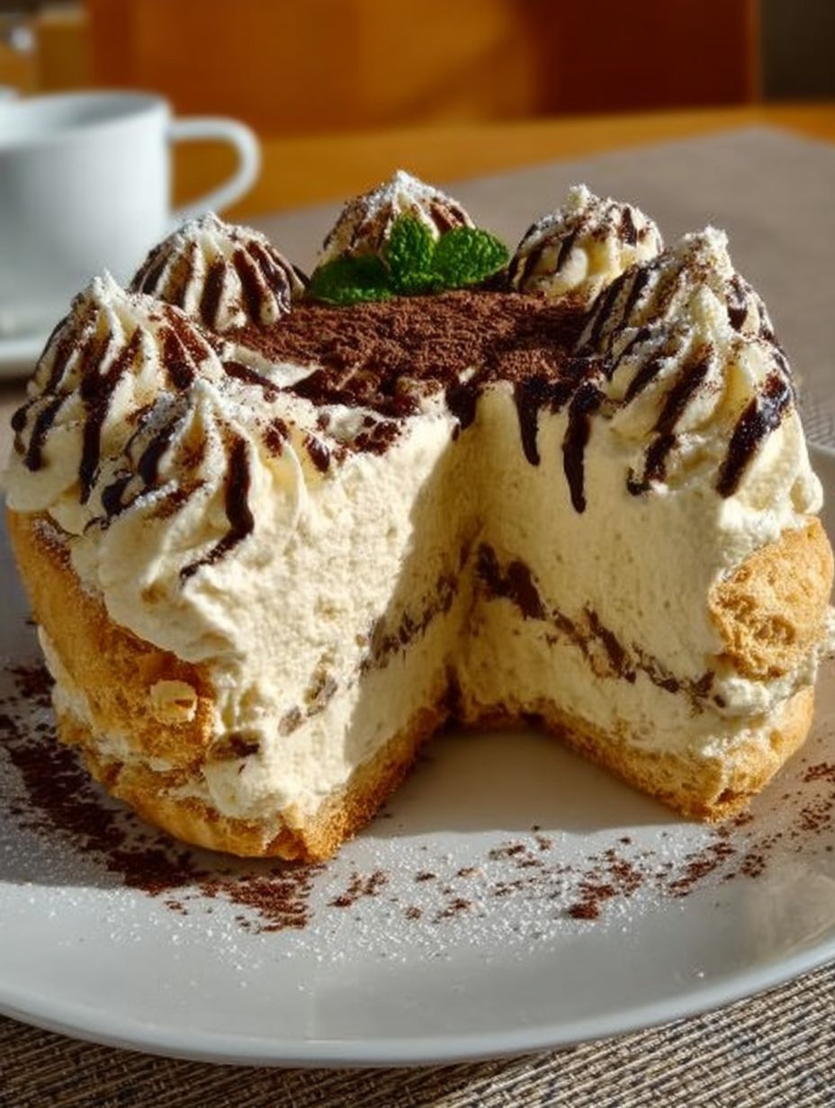 Windbeuteltorte mit Nußboden und Baileys Sahne image 2