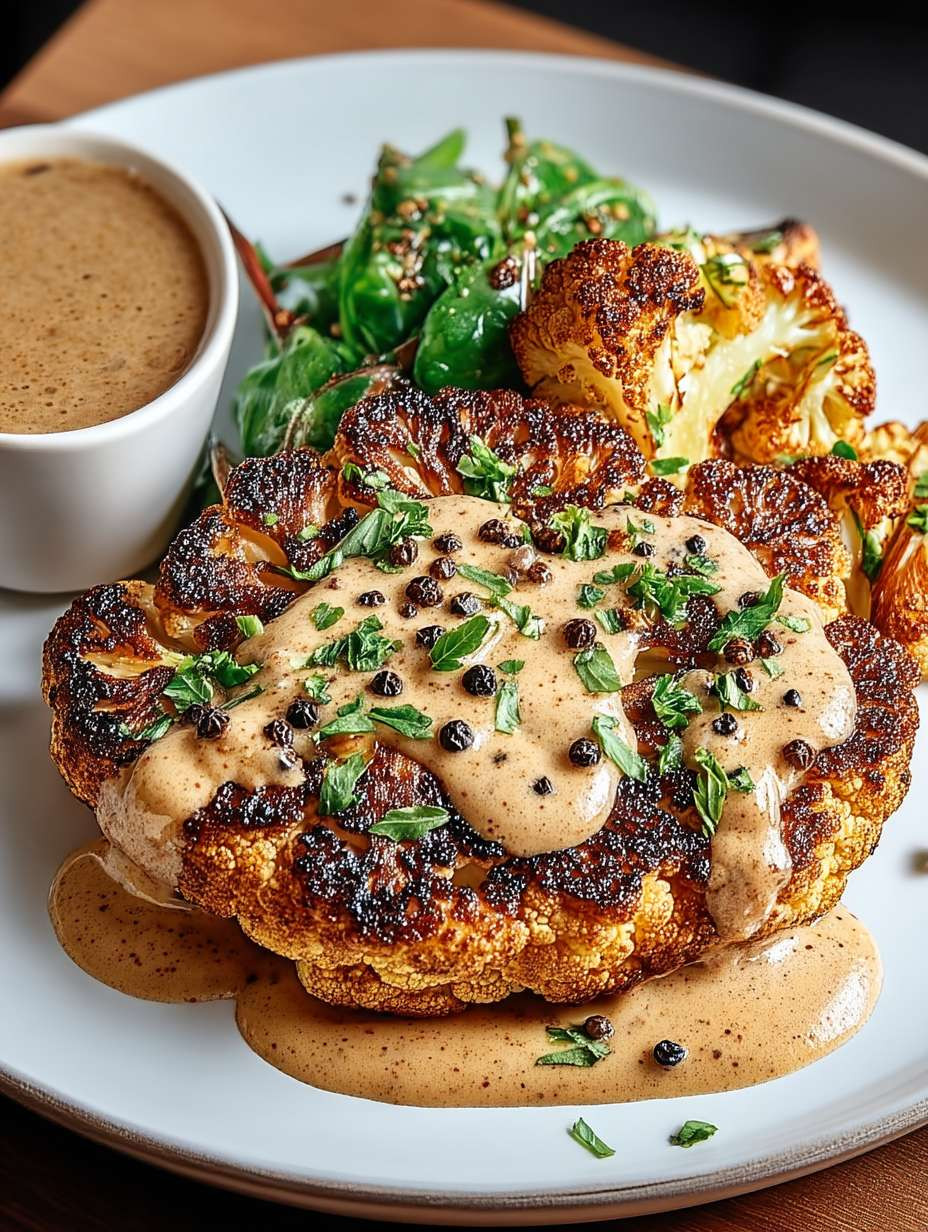 Blumenkohlsteak mit würziger Pfefferrahmsauce image 2