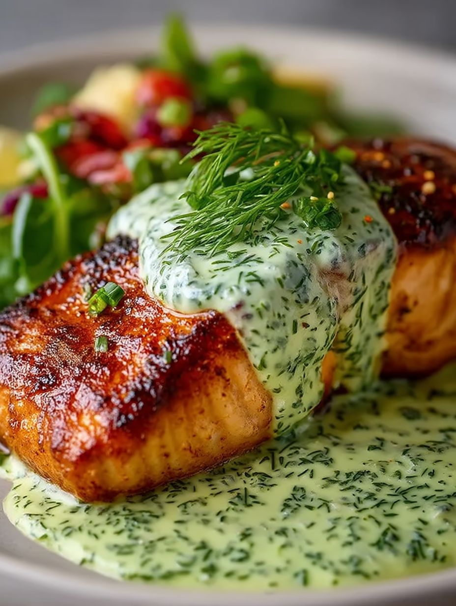 Gebratener Lachs mit Dillsoße image 2