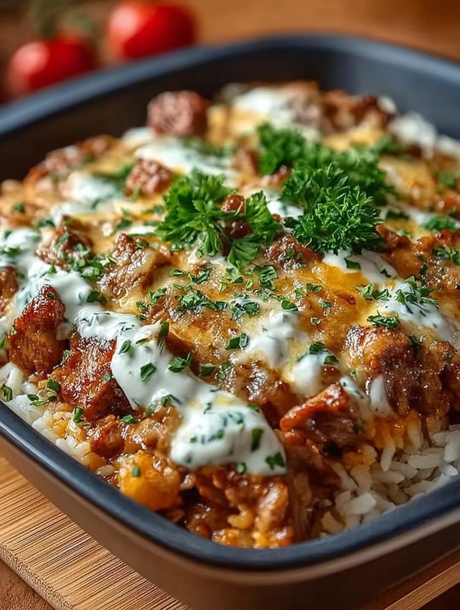 Gyrosgeschnetzeltes in Schmandsoße mit Reis image 2