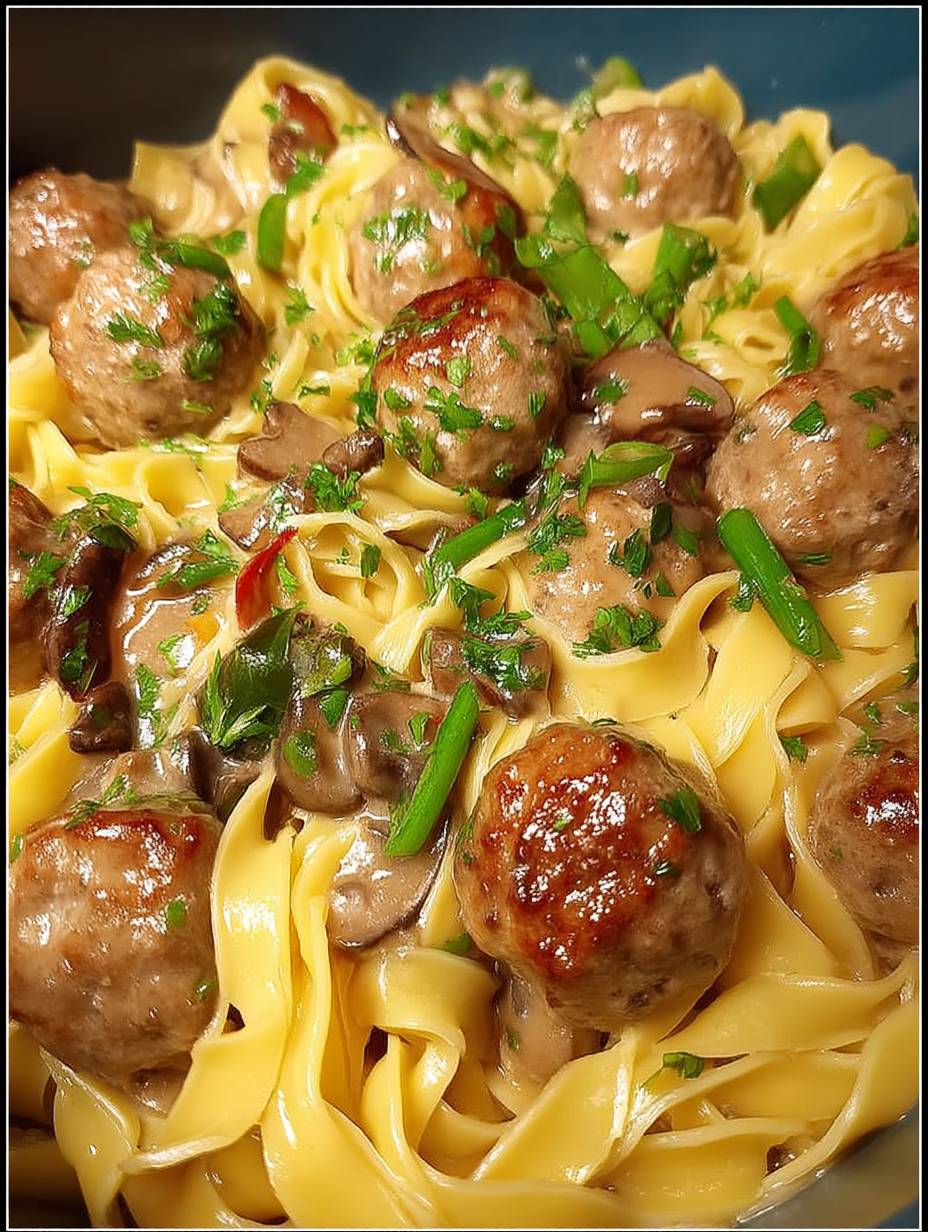 Hackbällchen-Pfanne mit Bandnudeln image 2