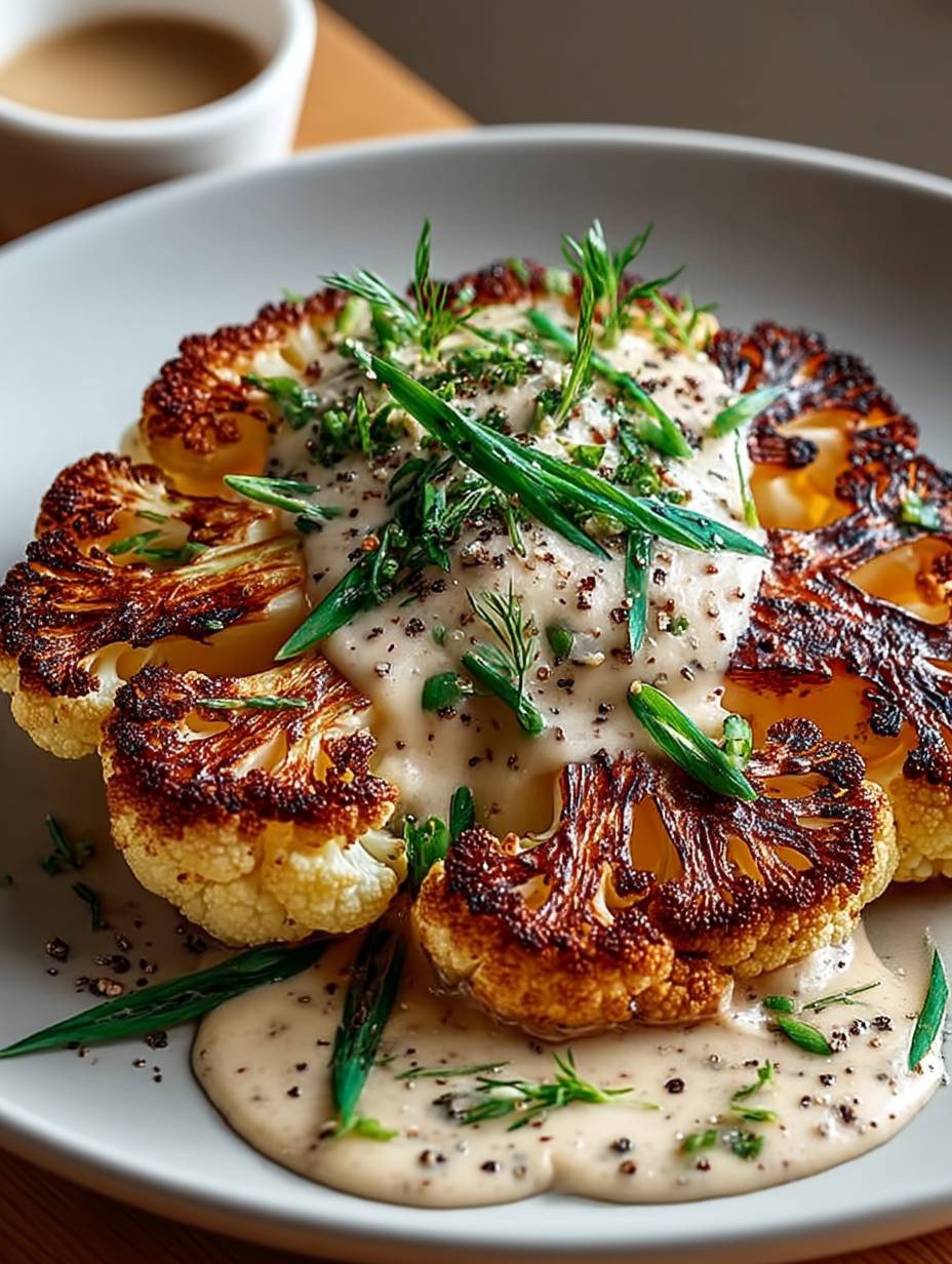 Blumenkohlsteak mit Pfefferrahmsauce image 2