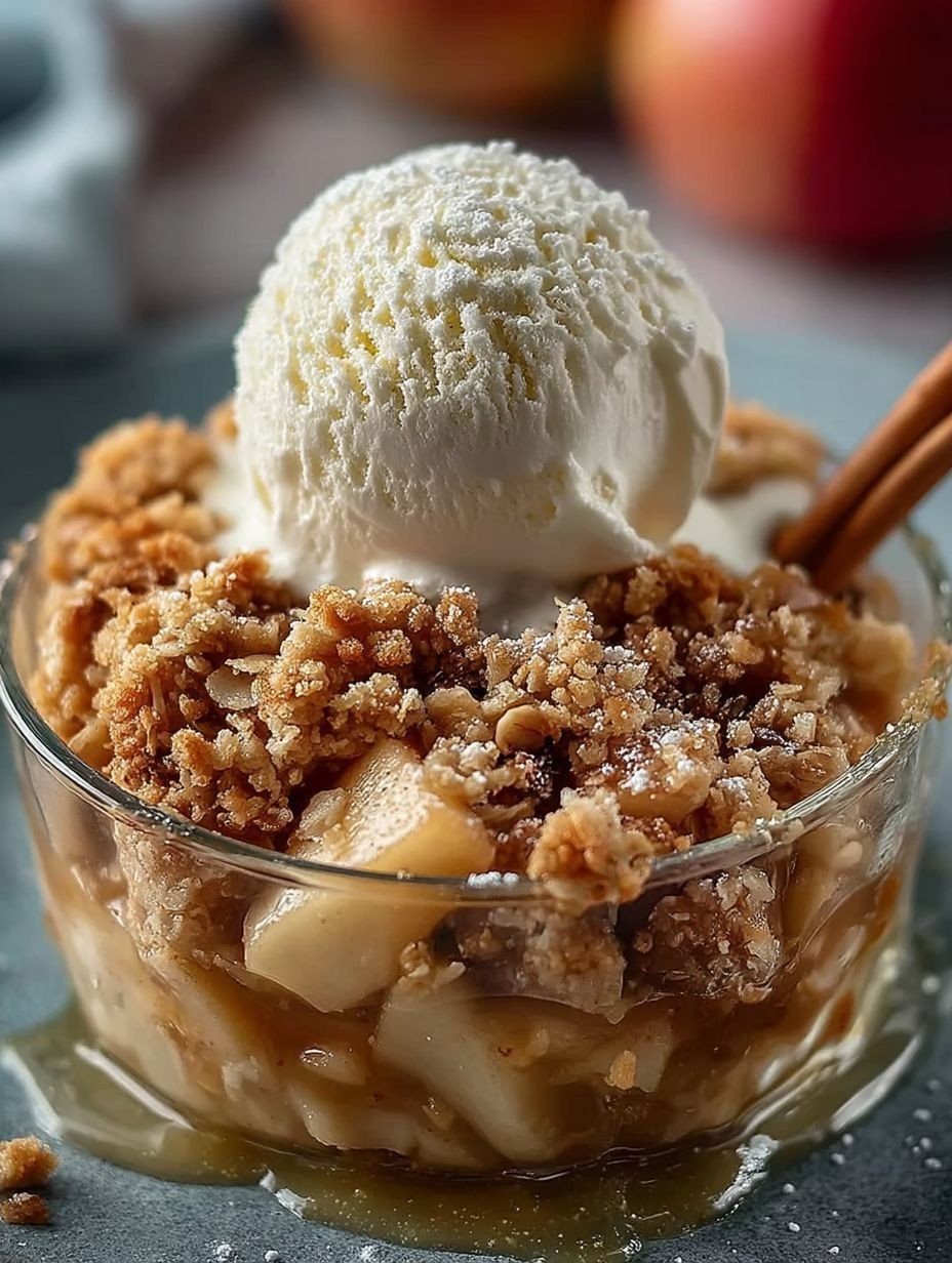 Bratapfel Crumble mit Vanilleeis image 2