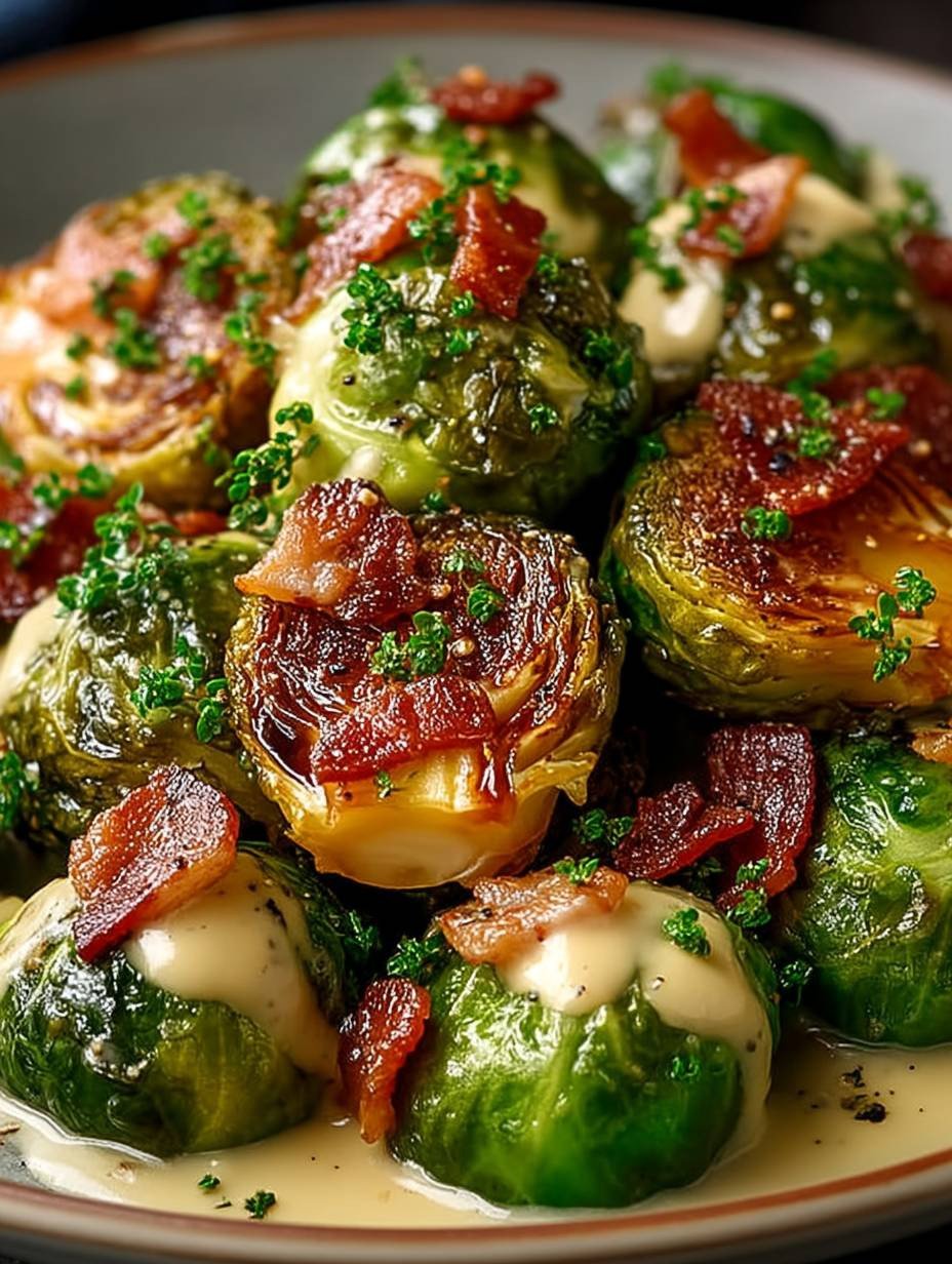 Gebackener Rosenkohl mit Speck und Senfsoße image 2