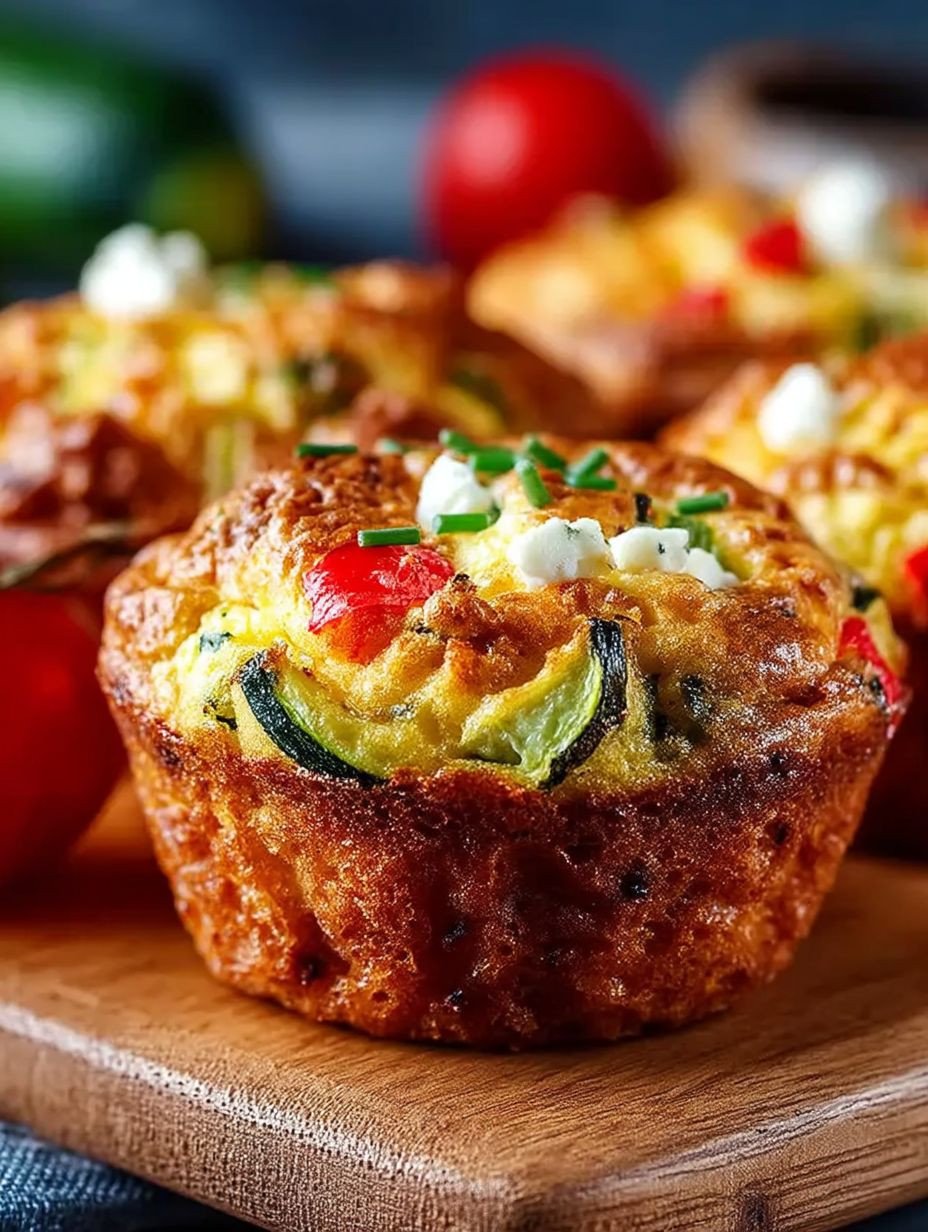 Herzhafte Muffins mit Feta, Zucchini und Paprika image 2
