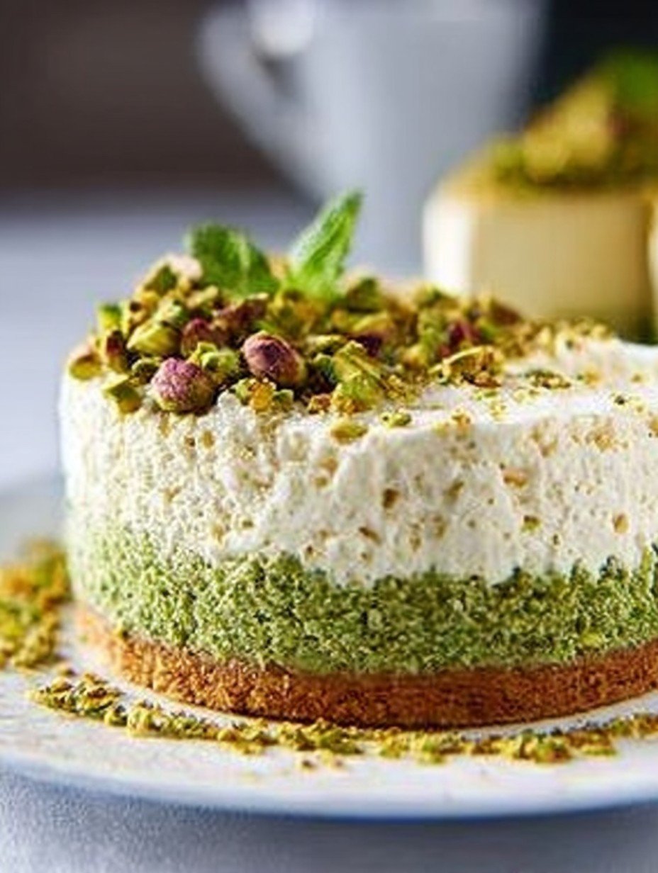 Leichter Low Carb Pistazien-Quarkkuchen ohne backen image 2