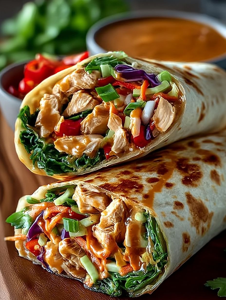 Thai Erdnuss Hähnchen Wraps image 2