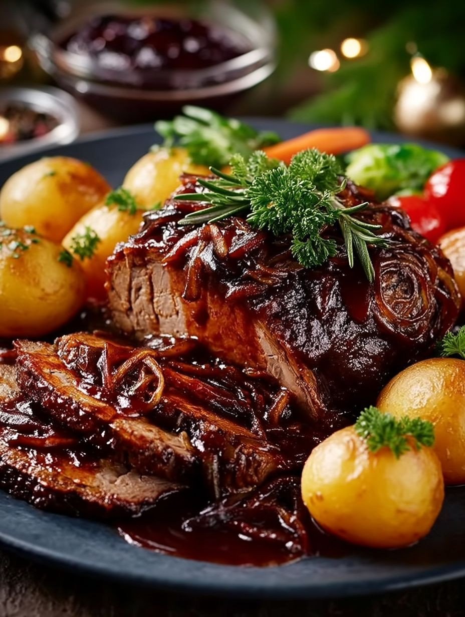 Weihnachtsbraten mit Rotweinsoße image 2