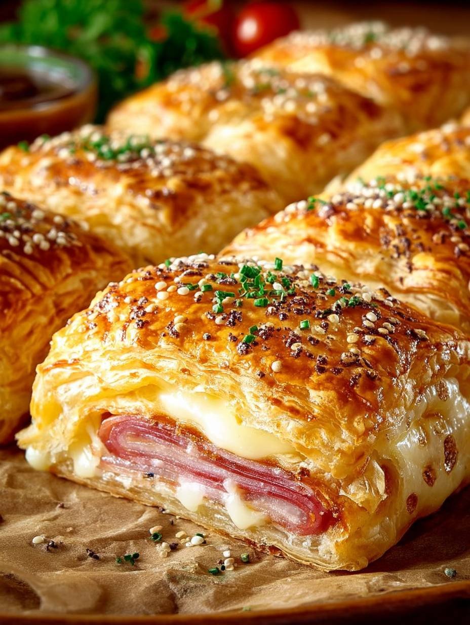 Blätterteig mit Schinken und Käse image 2