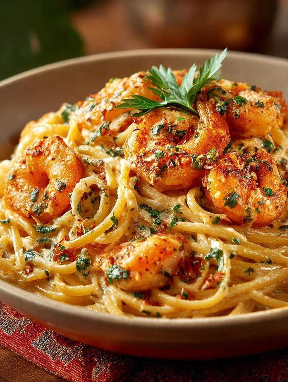 Cremige Knoblauch-Garnelen-Pasta image 2