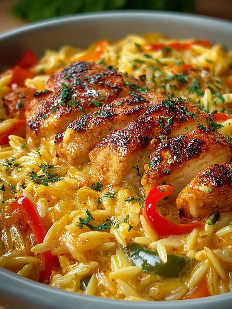 Cremiges Paprika Sahne Hähnchen Mit Zarten Orzo image 2