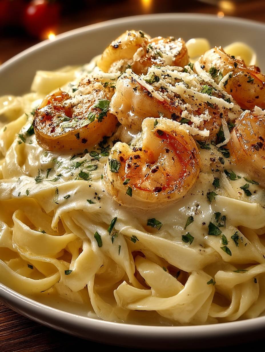 Fettuccine Alfredo mit Garnelen image 2