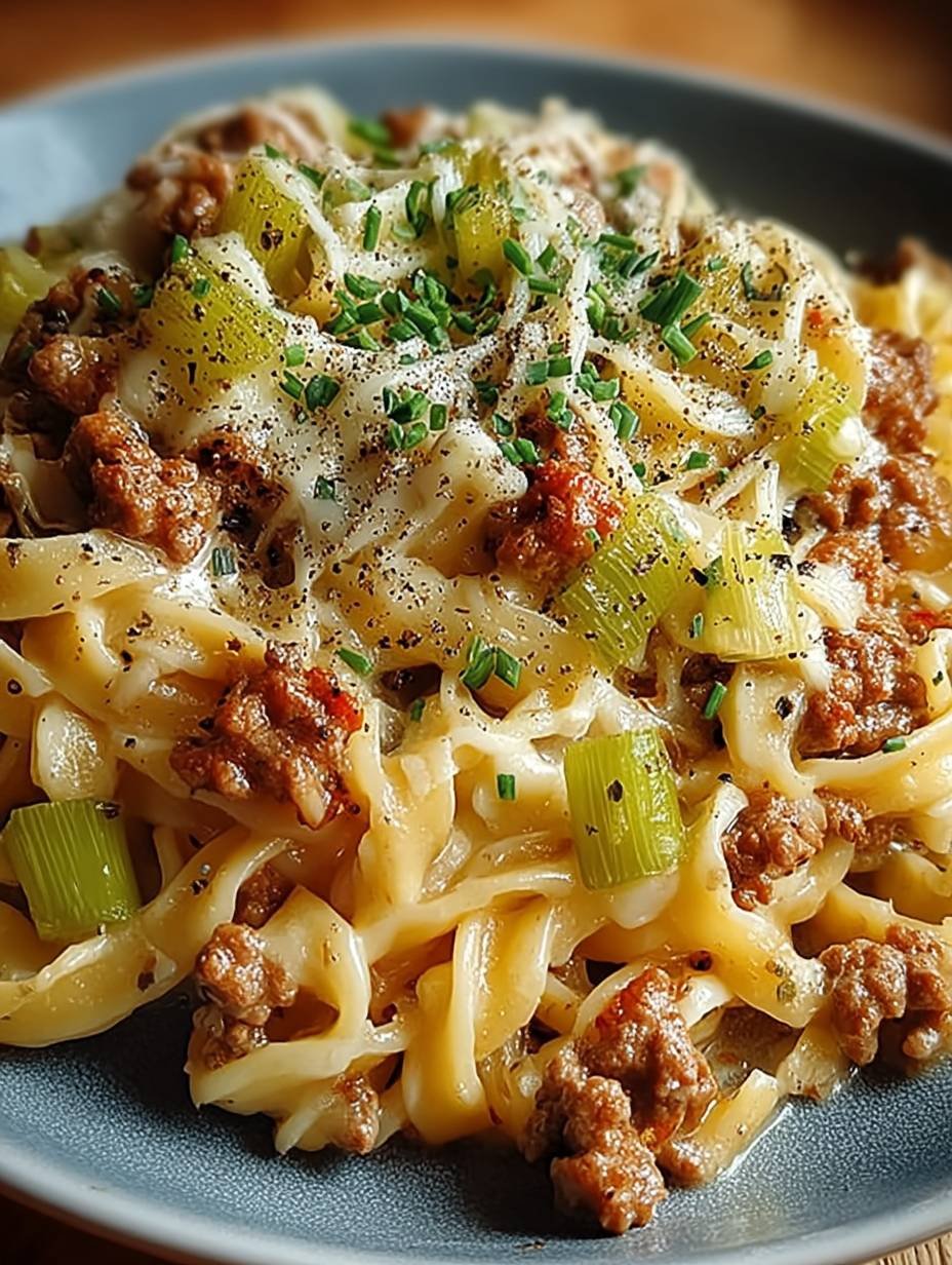 KÄSE-LAUCH PASTA MIT HACKFLEISCH image 2