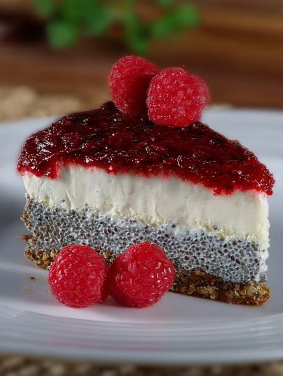 MOHN QUARK TORTE MIT HIMBEER TOPPING (LOW CARB REZEPT) image 2